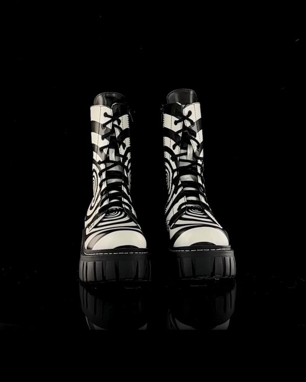 How Sweet It Is Combat Boots - Black/White - Image 6