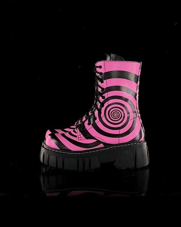 How Sweet It Is Combat Boots - Black/Pink - Image 7