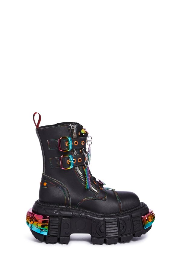 Dolls Kill x New Rock Chromatic Combat Boots