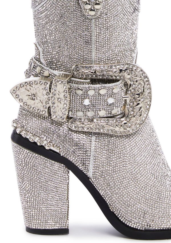 Sharp Sheriff Shine Cowboy Boots - Silver - Image 2