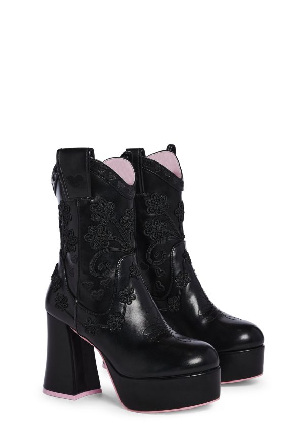 Follow The Sunset Cowboy Boots - Black - Image 3