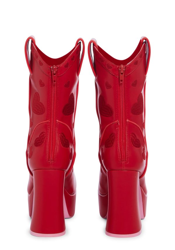 Follow The Sunset Cowboy Boots - Red - Image 4