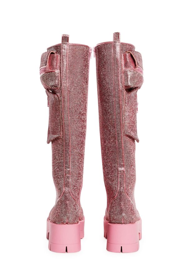 Obsidian Pocket Combat Boots - Rhinestone - Image 4