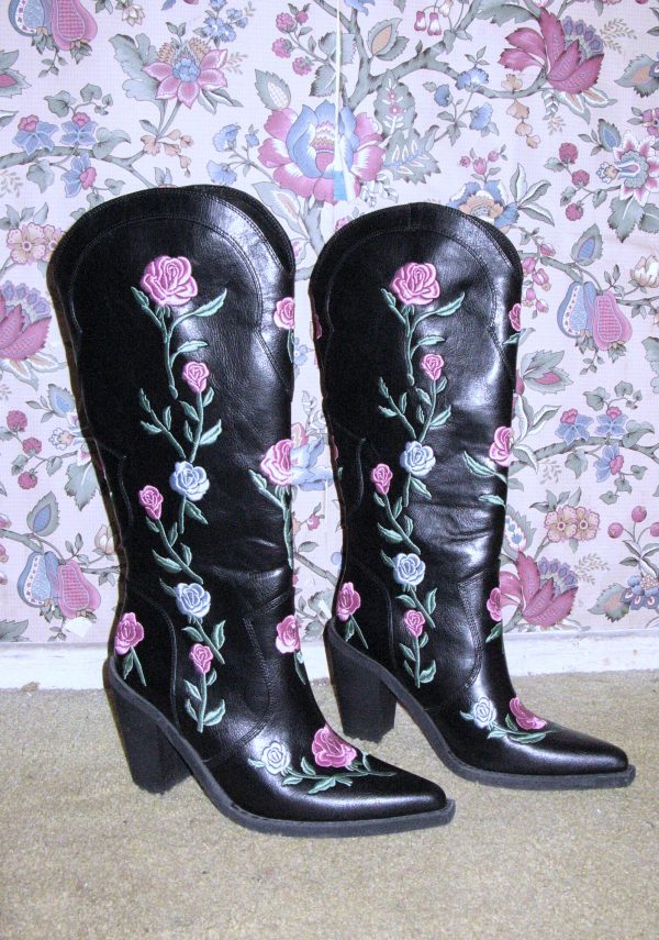 Western Rose Cowboy Boots - Image 5