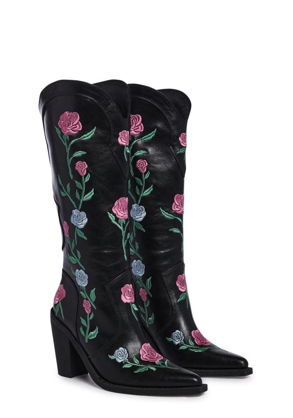 Western Rose Cowboy Boots - Image 3