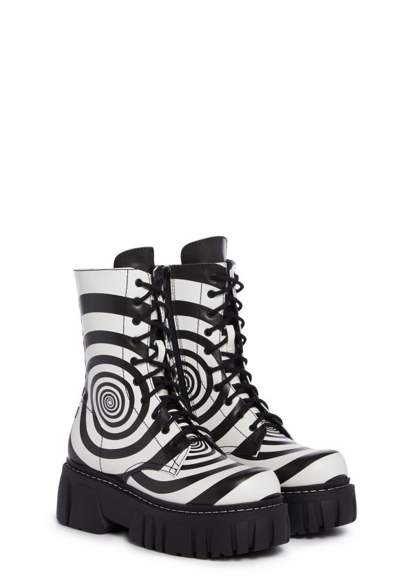 How Sweet It Is Combat Boots - Black/White - Image 3