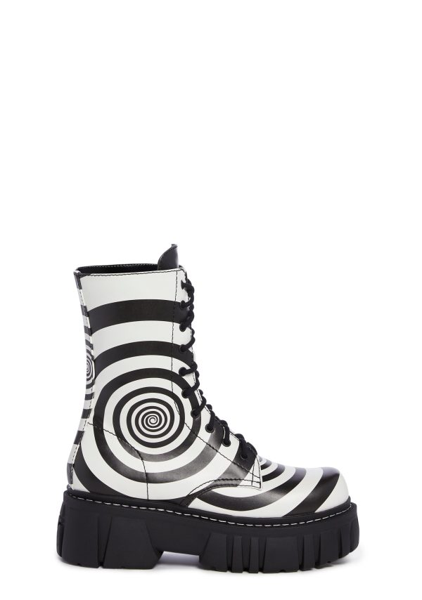 How Sweet It Is Combat Boots - Black/White