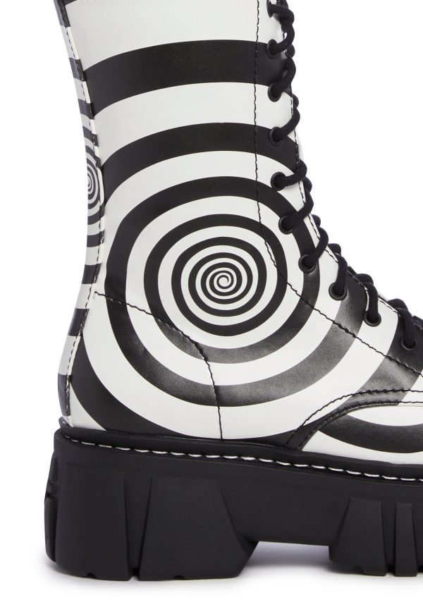 How Sweet It Is Combat Boots - Black/White - Image 2