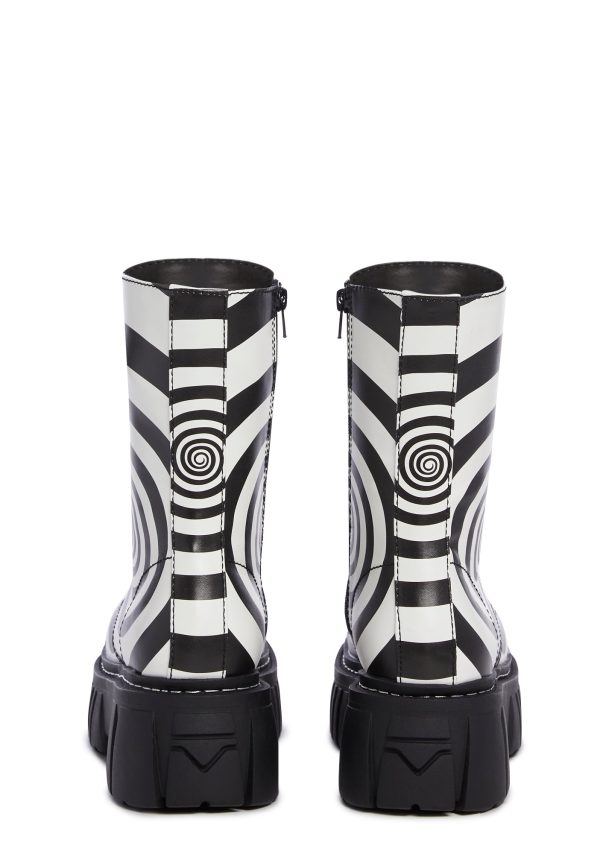 How Sweet It Is Combat Boots - Black/White - Image 4