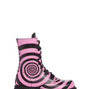 How Sweet It Is Combat Boots - Black/Pink