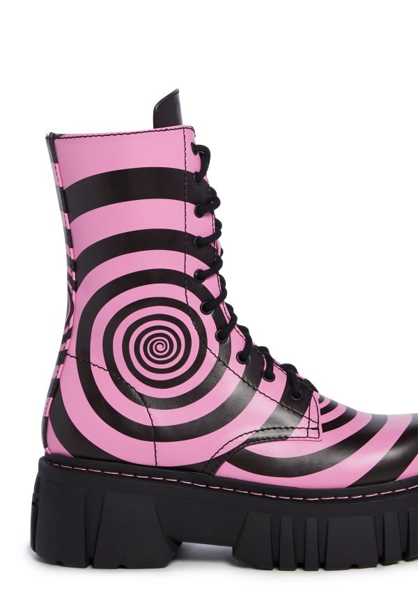 How Sweet It Is Combat Boots - Black/Pink - Image 2