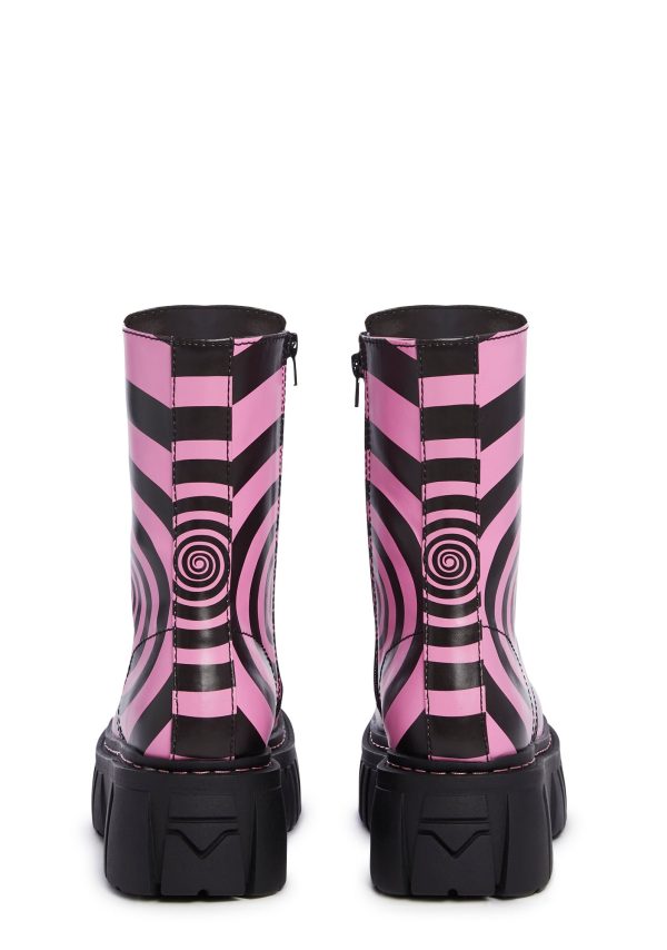 How Sweet It Is Combat Boots - Black/Pink - Image 4