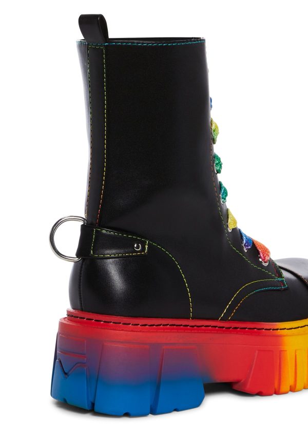 Colorwave Mismatched Combat Boots - Image 3