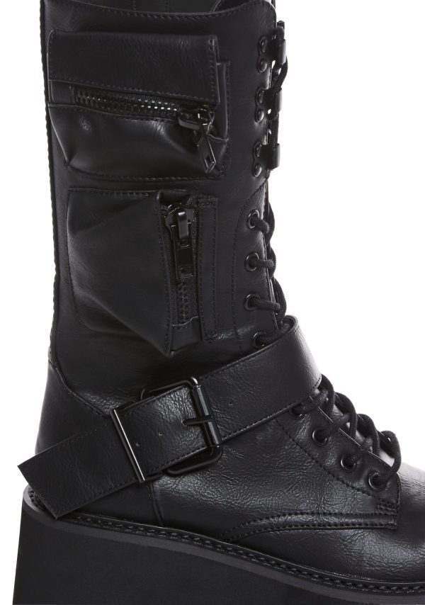Obsidian Platform Zip-Up Boots - Black - Image 2