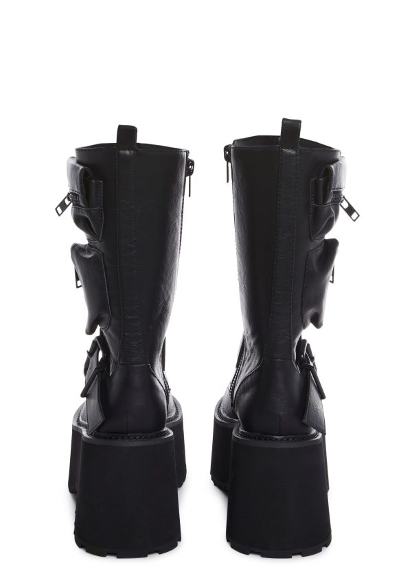 Obsidian Platform Zip-Up Boots - Black - Image 3