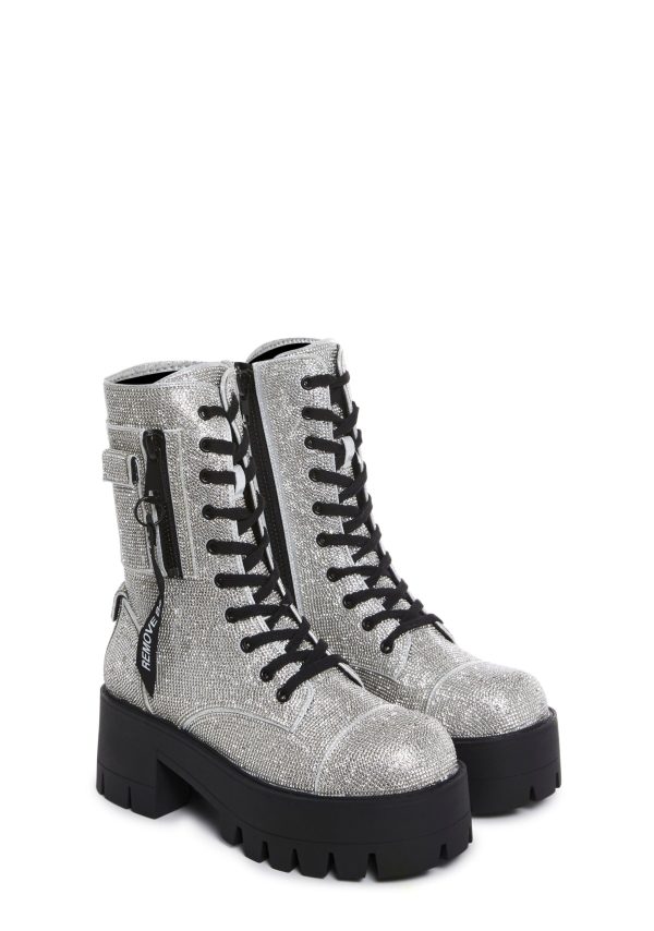 Billionaire Bling Combat Boots - Image 4