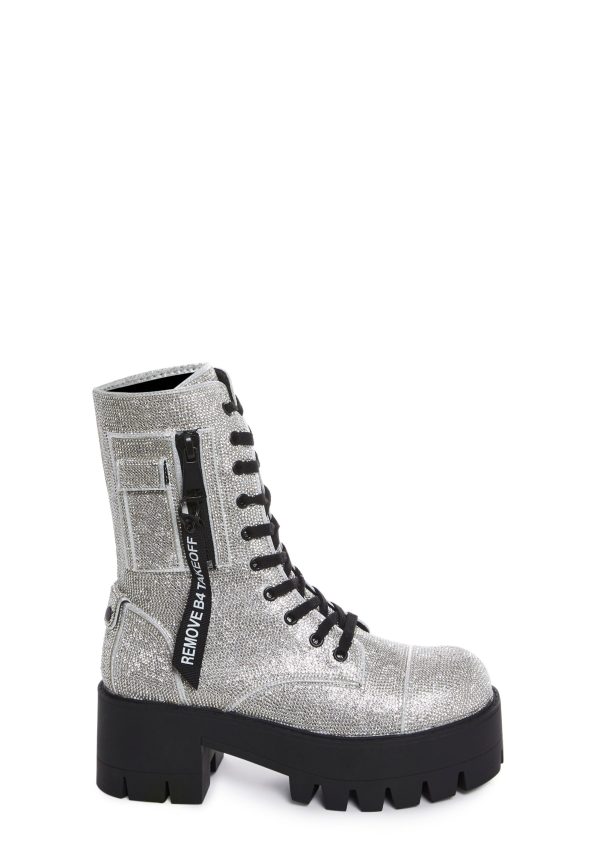 Billionaire Bling Combat Boots