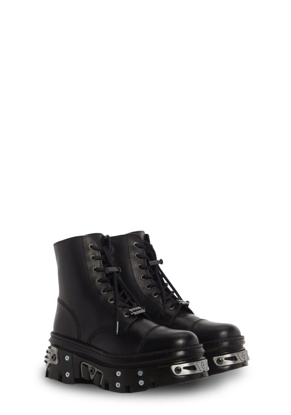 M-WALL083CCT-S13 Leather Combat Boots - Image 3