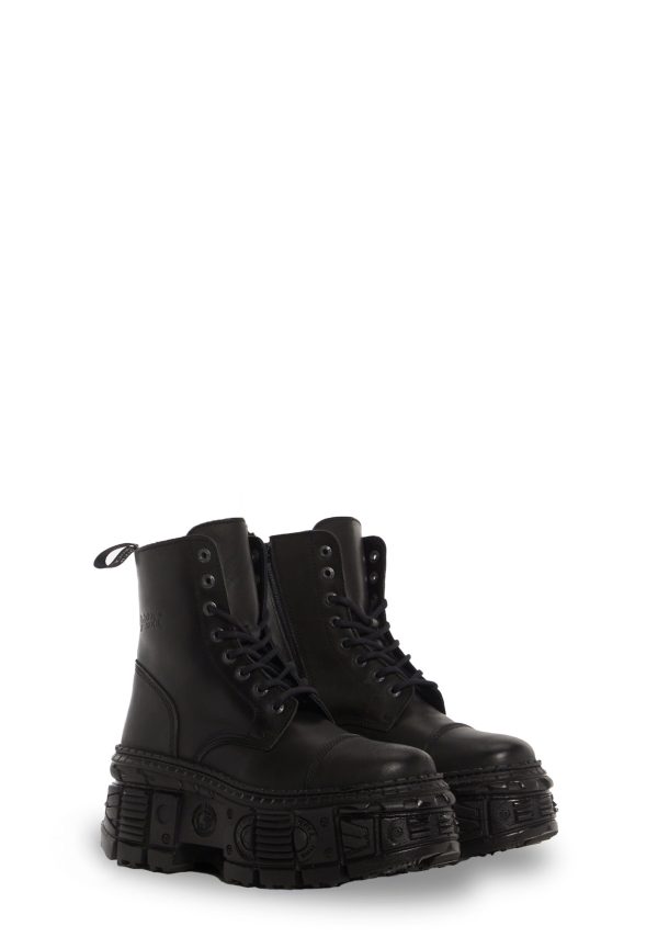 M-WALL083C-S5 Leather Combat Boots - Image 3