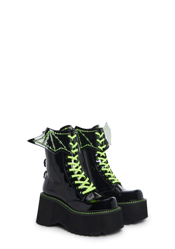 Spooky Bat Combat Boots