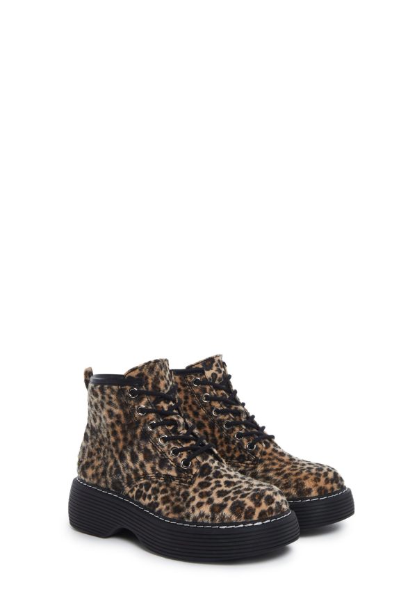 Edgy Anarchy Ankle Booties - Leopard - Image 4