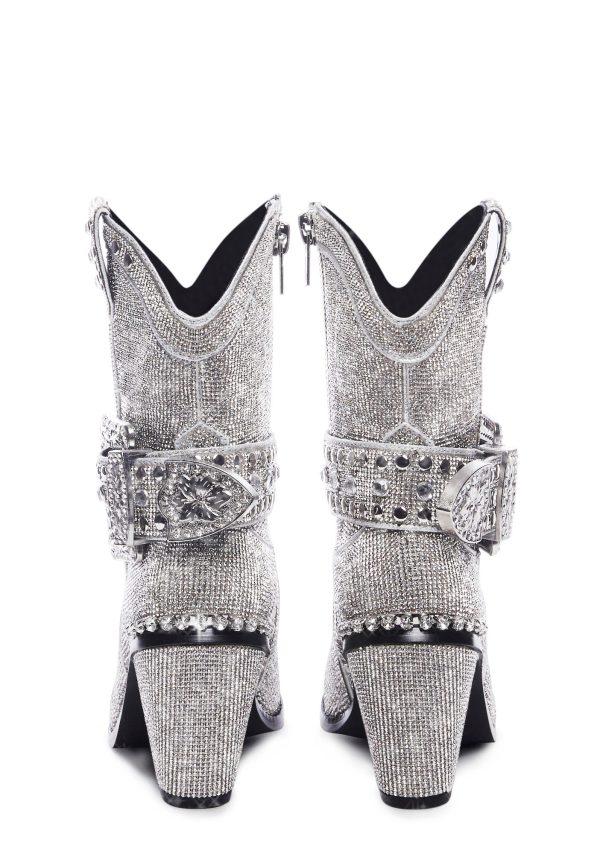 Sheriff Shine Cowboy Boots - Silver - Image 4