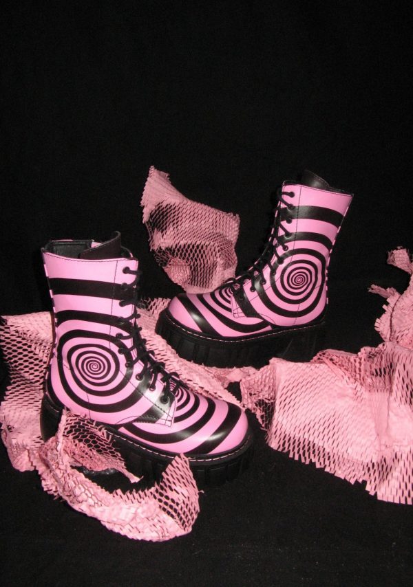 How Sweet It Is Combat Boots - Black/Pink - Image 6